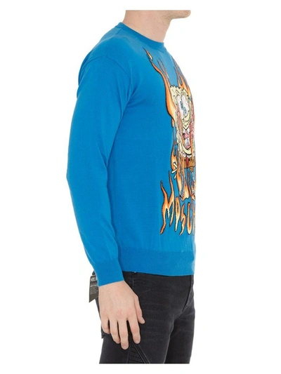 Shop Moschino Sweater In Light Blue