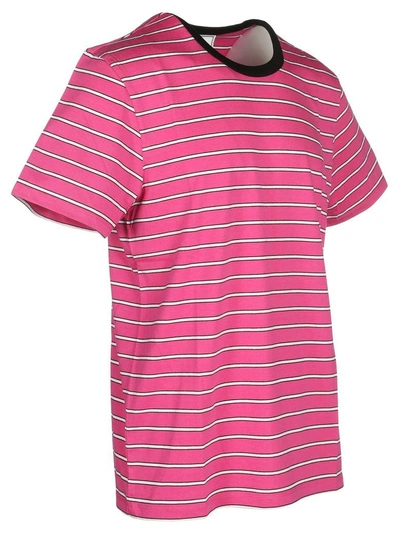 Shop Ami Alexandre Mattiussi Ami Tshirt Stripes In Rose Stripes