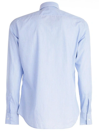 Shop Aspesi Shirt In Stripes Light Blue
