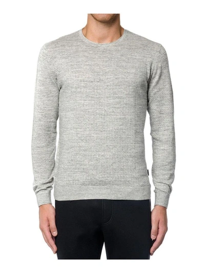 Shop Calvin Klein Structured Knit Sweater In Light Grey