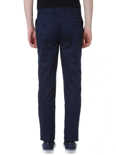 Shop Kenzo Chinos Blue Cotton Pants