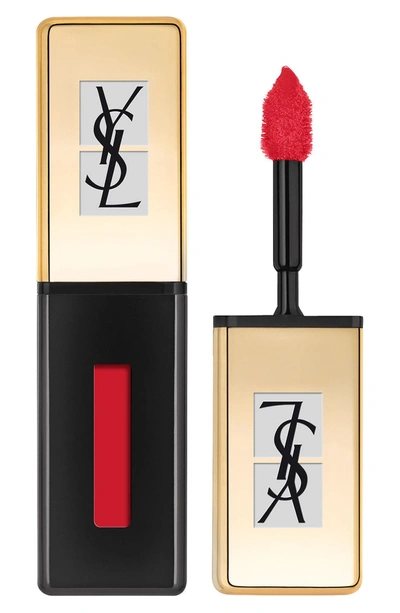 Shop Saint Laurent Pop Water Vernis A Levres Glossy Stain - 217 Red Spray