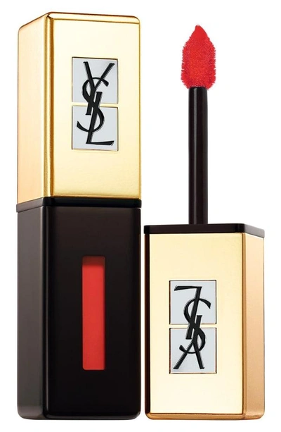 Shop Saint Laurent Pop Water Vernis A Levres Glossy Stain In 202 Rouge Splash