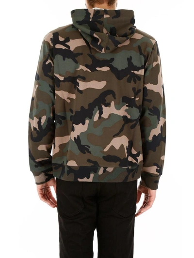 Shop Valentino Anywhen Hoodie In Camou Army Rosso (green)