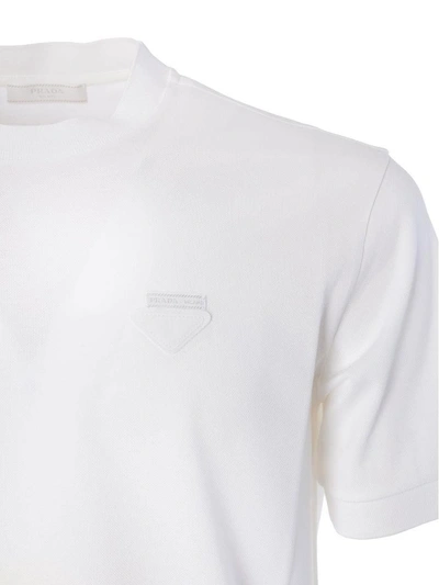 Shop Prada Pique T-shirt In White