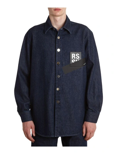 Shop Raf Simons Cotton Denim Shirt In Blu