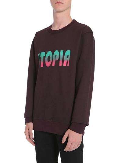 Shop Lanvin Utopia Print Sweatshirt In Bordeaux