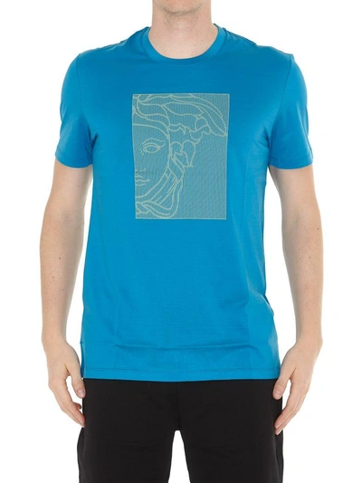 Shop Versace Medusa Tshirt In Light Blue