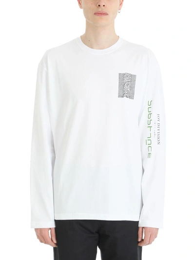 Shop Raf Simons Unknown Pleasure White Cotton T-shirt