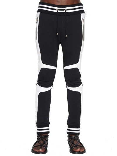 Shop Balmain Pants In Black & White