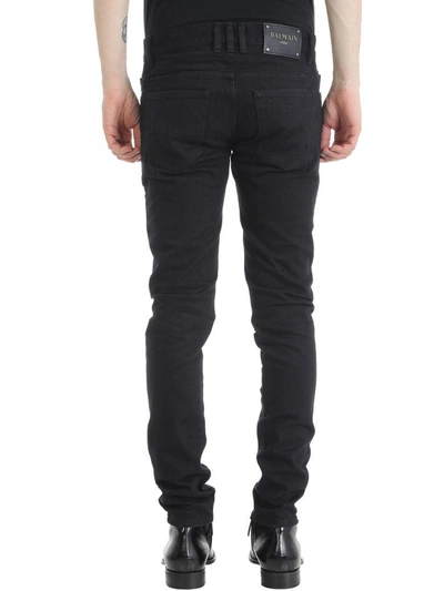 Shop Balmain Black Denim Jeans