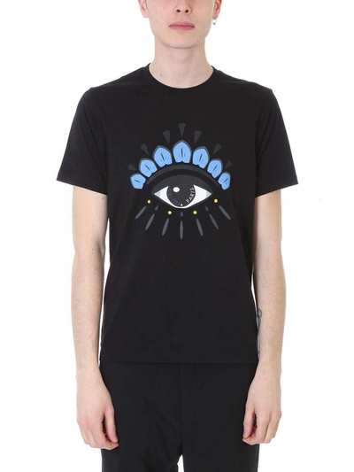 Shop Kenzo Eye Black Cotton T-shirt