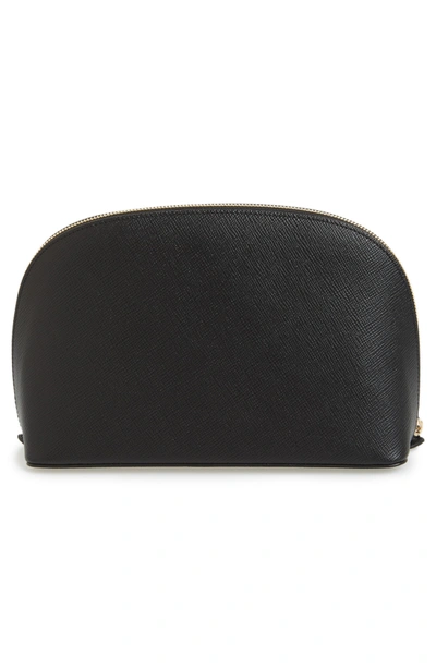 Shop Smythson Medium Leather Cosmetics Bag In Black