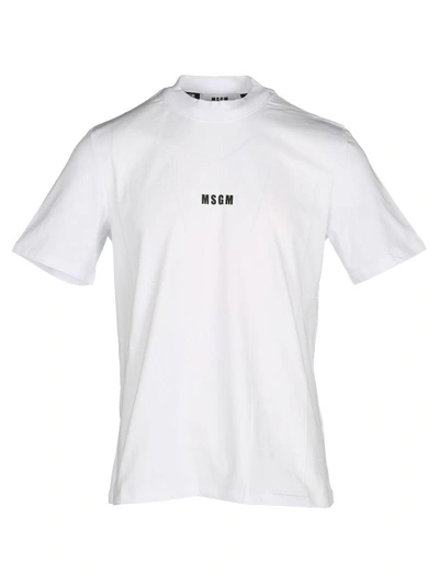 Shop Msgm Logo Print Classic T-shirt In White