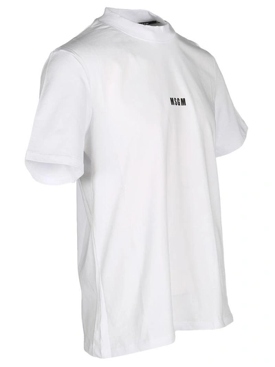 Shop Msgm Logo Print Classic T-shirt In White