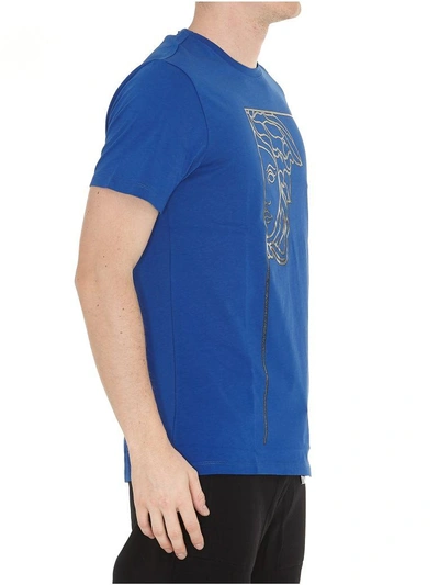 Shop Versace Medusa Tshirt In Royal Blue