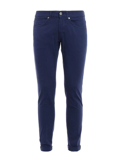 Shop Dondup George Skinny Fit Cotton Trousers In Blue