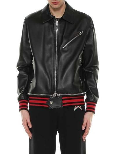 Shop Givenchy Leather Jacket In Black