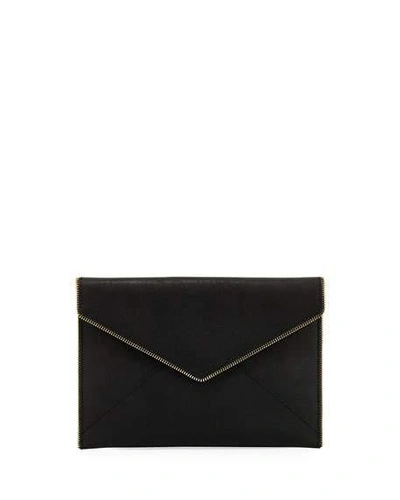 Shop Rebecca Minkoff Leo Saffiano Clutch Bag In Black