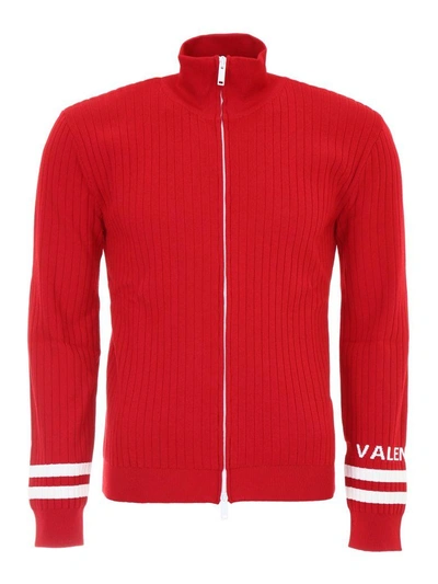 Shop Valentino Vltn Knit Sweater In Framboise Rosso (red)