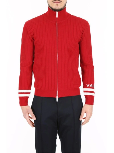 Shop Valentino Vltn Knit Sweater In Framboise Rosso (red)