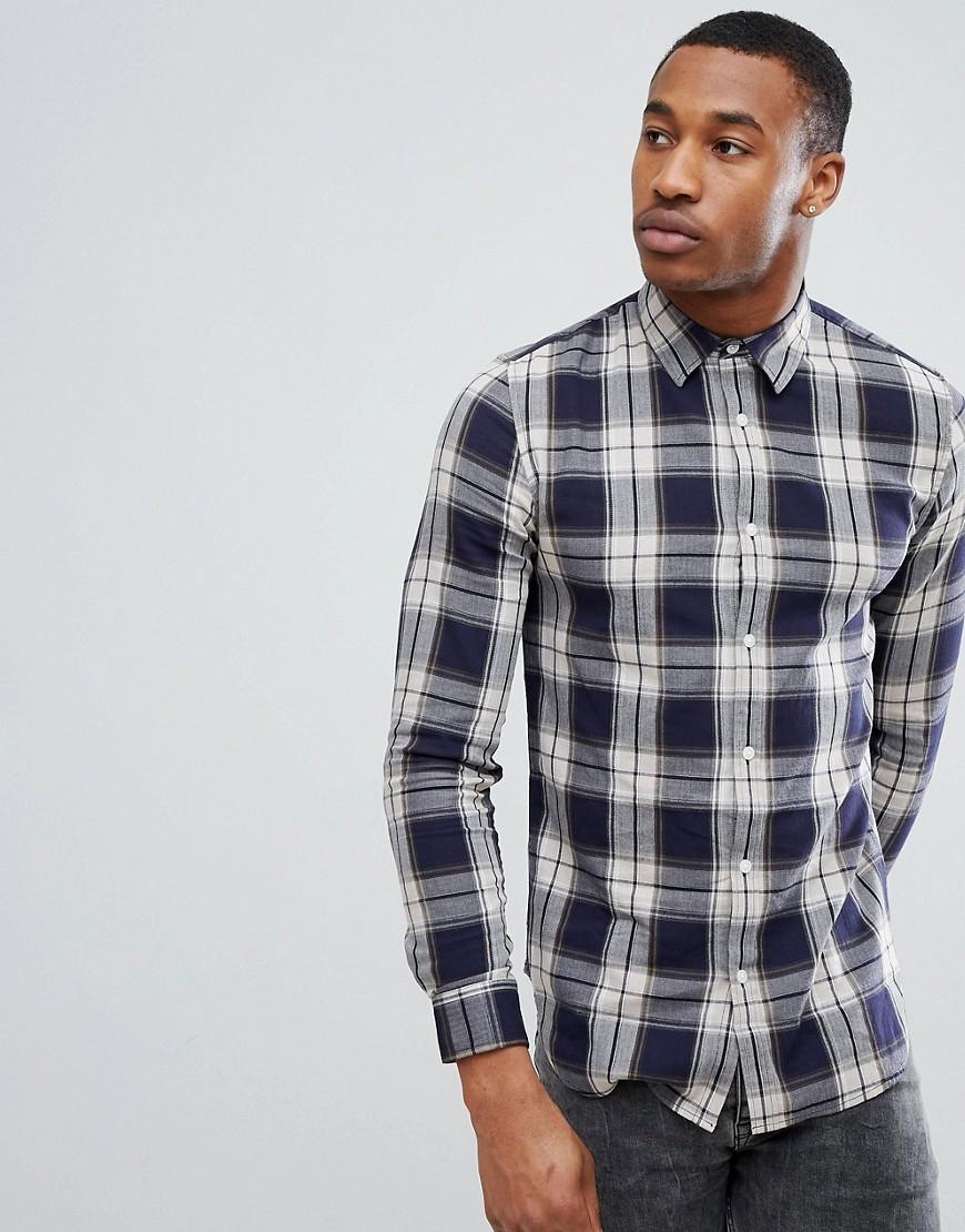 muscle fit check shirt