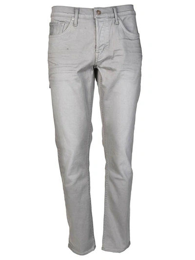 Shop Tom Ford Logo Patch Jeans In Grey