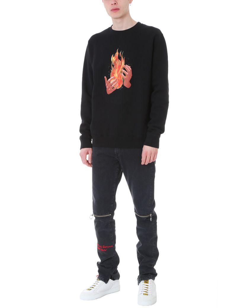 off white fire hands hoodie