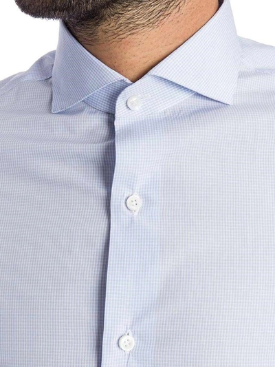 Shop Finamore Cotton Shirt In Heavenly