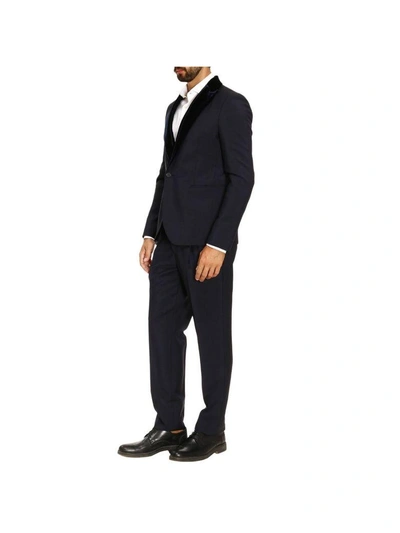 Shop Emporio Armani Suit Suit Men  In Blue