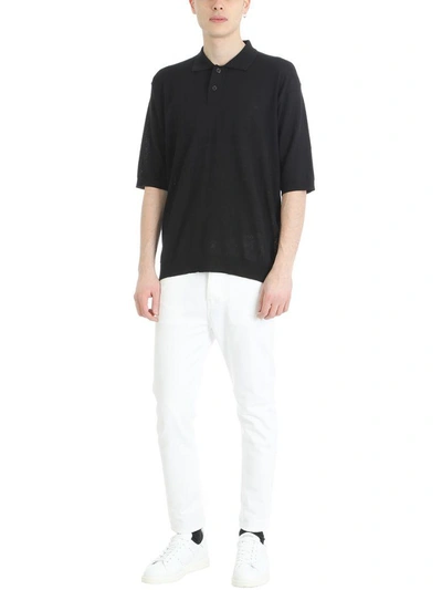 Shop Golden Goose Black Cotton Polo