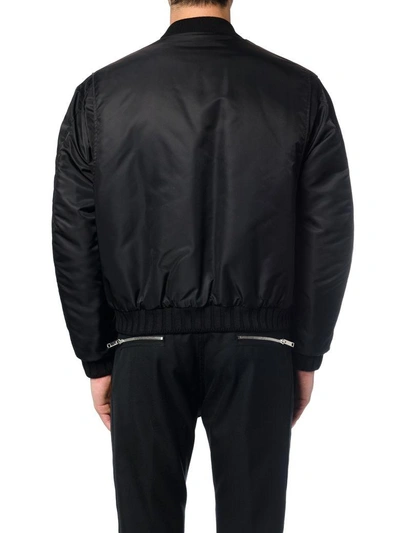 Shop Les Hommes Bomber Zipped Jacket In Black