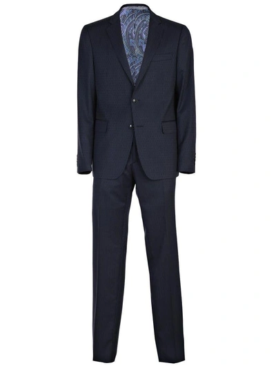 Shop Etro Suit In Navy Blue