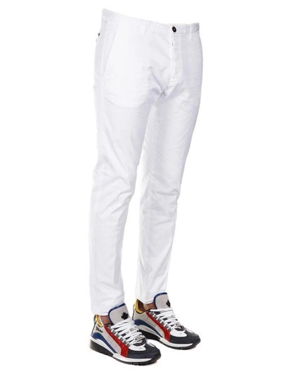 Shop Dsquared2 Cotton Trousers In White