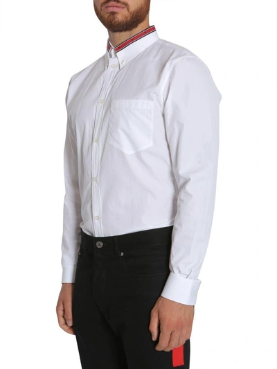 Shop Givenchy Contrasting Collar Detail Shirt In Bianco