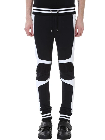 Shop Balmain Biker Black Cotton Pants