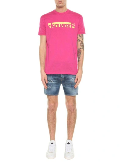 Shop Dsquared2 Printed T-shirt In Fucsia