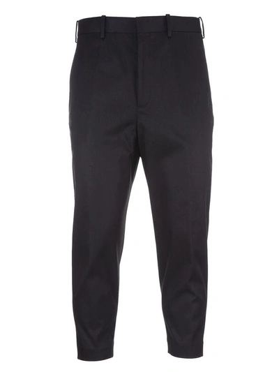 Shop Neil Barrett Classic Cropped Trousers In 01