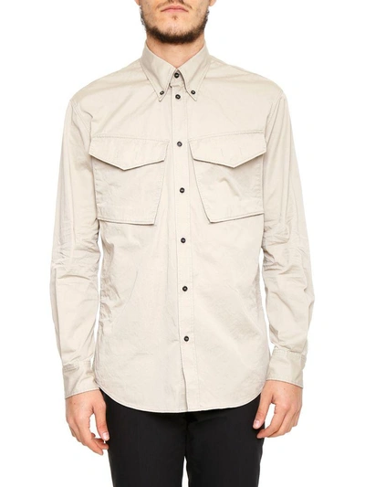 Shop Dsquared2 Casual Cotton Shirt In Stonebeige