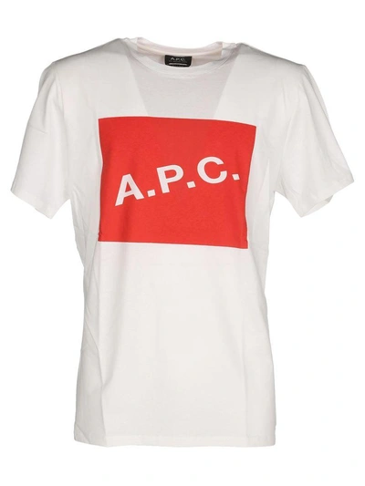 Shop Apc A.p.c. T-shirt Kraft In White-red