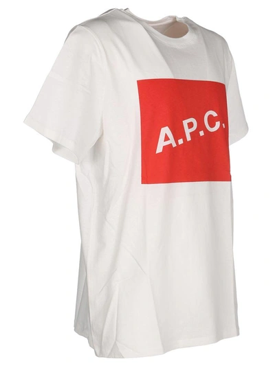 Shop Apc A.p.c. T-shirt Kraft In White-red