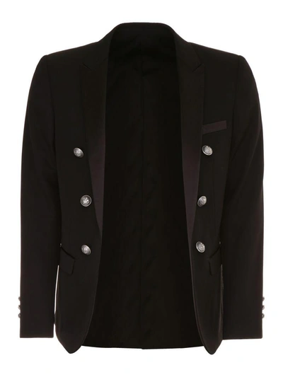 Shop Balmain Tuxedo Blazer In Noir/black|nero