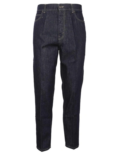 Shop Stella Mccartney Dark Denzel Carrot Cropped Jeans In Blu Scuro