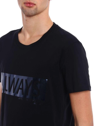 Shop Valentino Always Lettering T-shirt In 0no Black-stone