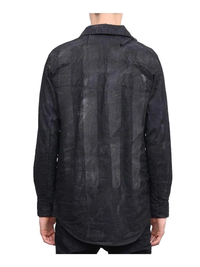 Shop 11 By Boris Bidjan Saberi Washed Cotton Denim Jacket In Nero
