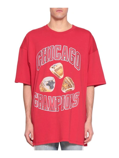 Shop Ih Nom Uh Nit Chicago Rings Cotton T-shirt In Rosso
