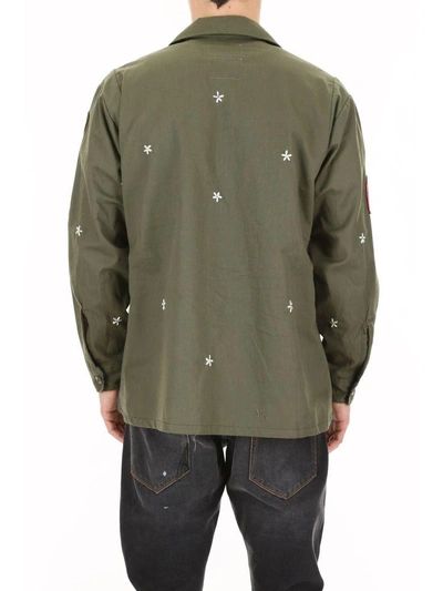 Shop As65 Army Jacket With Embroidery In Army Green (green)