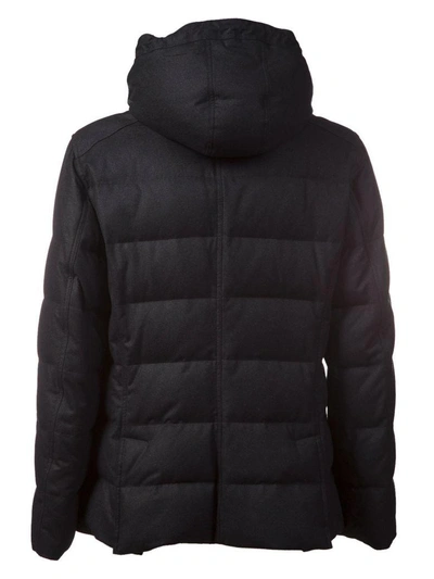 Shop Brunello Cucinelli Hooded Padded Jacket In Blu