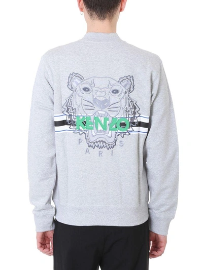 Shop Kenzo Tiger Teddy Grey Cotton Sweatshirt