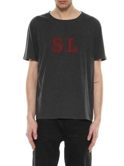 Shop Saint Laurent T-shirt Volume Classique In Grigio